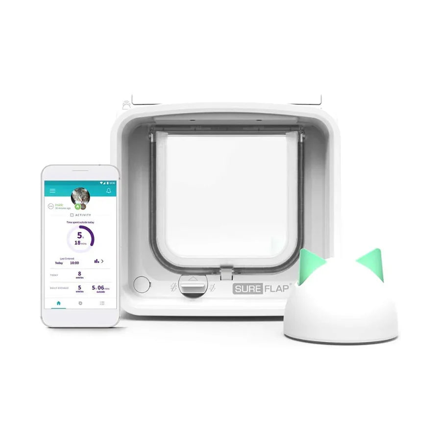 SureFlap Microchip Cat Flap Connect & Hub Bundle – White Small/Medium